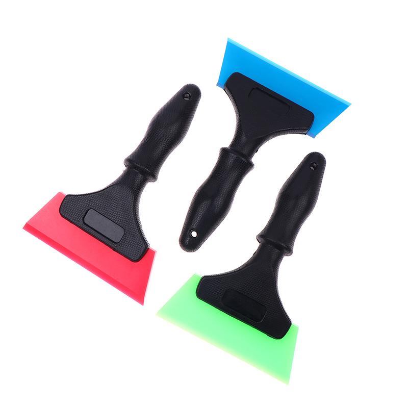 Rubber Scraper For Car Glass Plastic Handle Squeegee Window Tint Tool Water Wiper Mirror Cleaning Water Blade Car Accessories