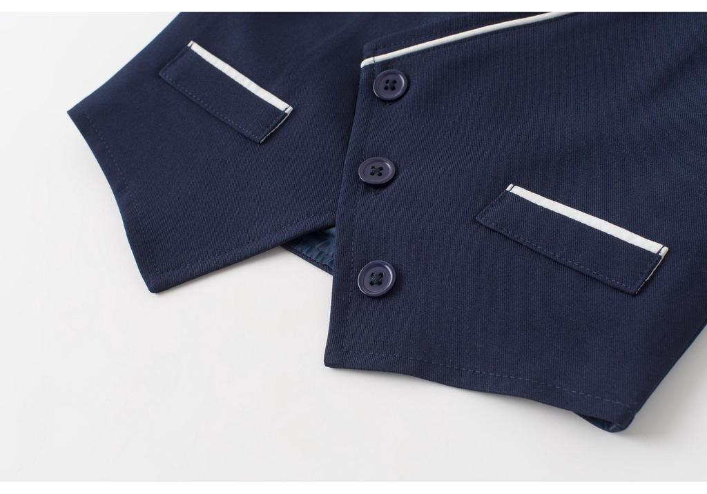 Dreiteiliges formelles Anzugset für Jungen - Hemd, Weste & Fliege für Geburtstage & Auftritte im Frühling/Herbst