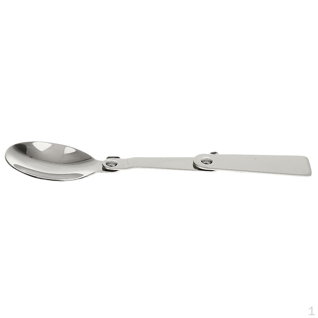 

Stainless Steel Camping Flatware Foldable Spoon Outdoor Cooking Utensils