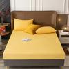 Levivel Elastic Velvet Bed Cover Bed Sheets Set Padded Mattress Cover Soft Queen King Solid Color 150 /160x200 For