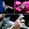 Silver Double Zircon Wedding Rings Set