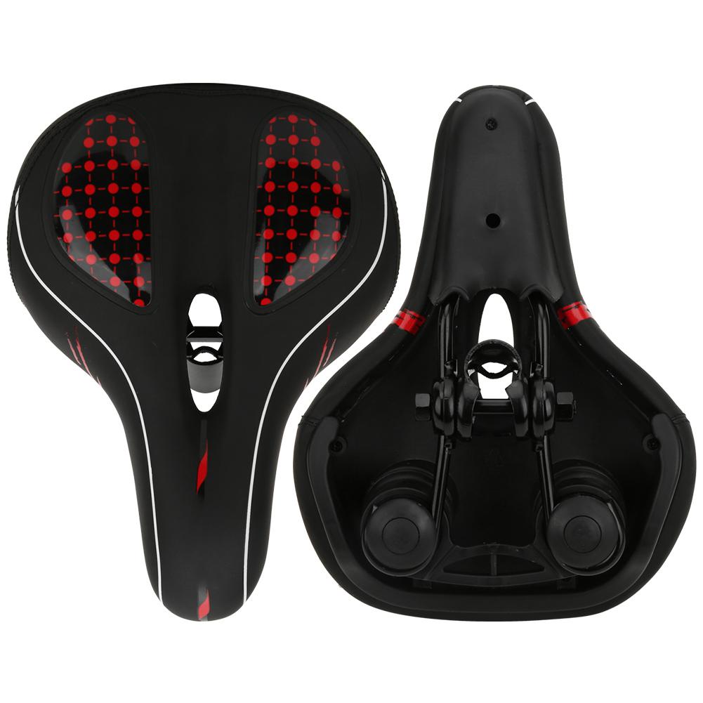 Cykelsadel Sits Stor Rumpa Mjuk Silikon Mountainbike Cykling Kudde med Fjädringsboll Röd