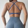 Damen Sport-BH Gepolstert Überkreuzter Rücken Rückenfrei Sport-BH Für Yoga Fitness