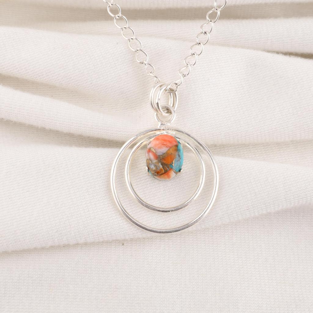 Spiny Oyster Handmade Gemstone Pendant, 925 Solid Sterling Silver Pendant Designer Jewelry, For Anniversary Gift