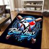 Čtvercový koberec s flanelovým vzorem Toronto Blue Jays, Kusový koberec, Koberec pro obývací pokoj, ložnici, pohovku, hernu, Protiskluzová podložka
