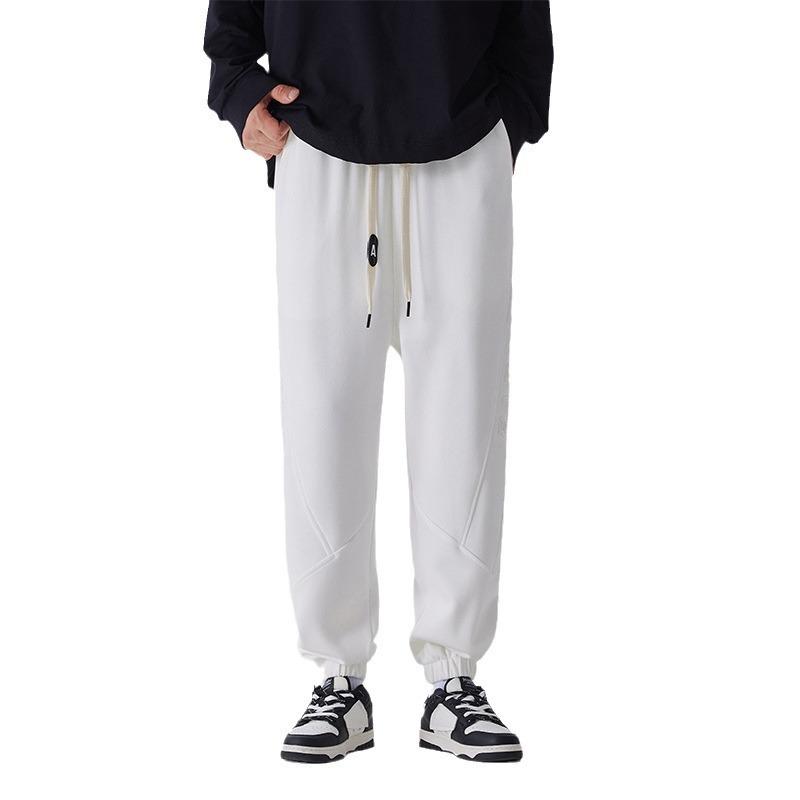 Men's New Tied Feet Casual Sweatpants Trendy Fashion Trousers Simple Drawstring Sports Boys Youth Versatile Popular