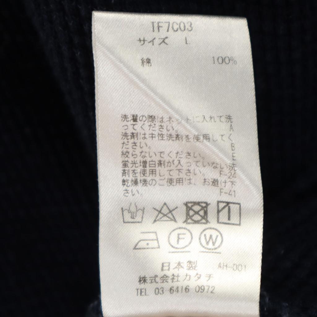 THE NERDYS Long Sleeve Waffle Fabric One Piece L Navy Women Used