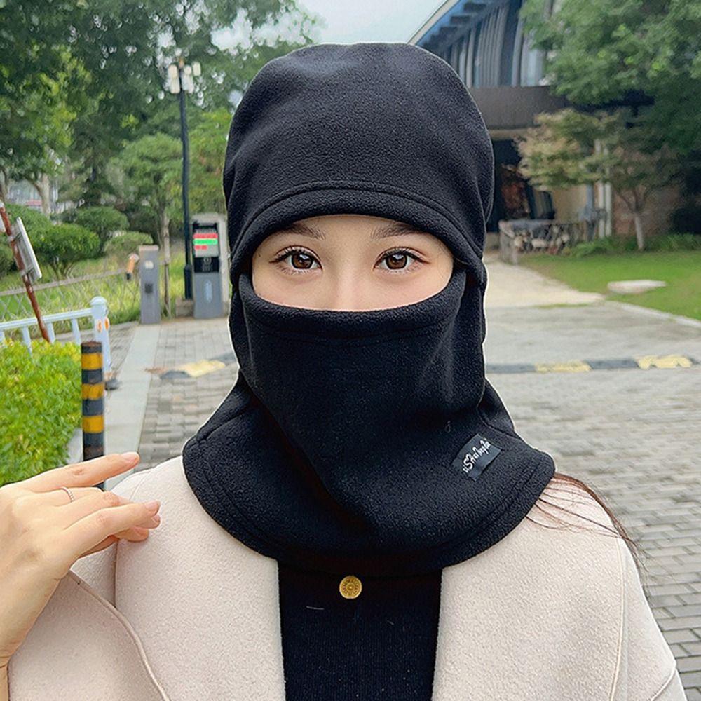Thickened Polar Fleece Balaclava Hat Windproof Ear Protection Cap  Outdoor Cycling Skiing