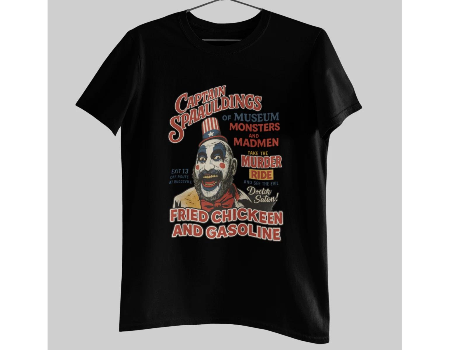 Retro Horror Clown T-Shirt Fried Chicken and Gasoline Graphic Tee XL