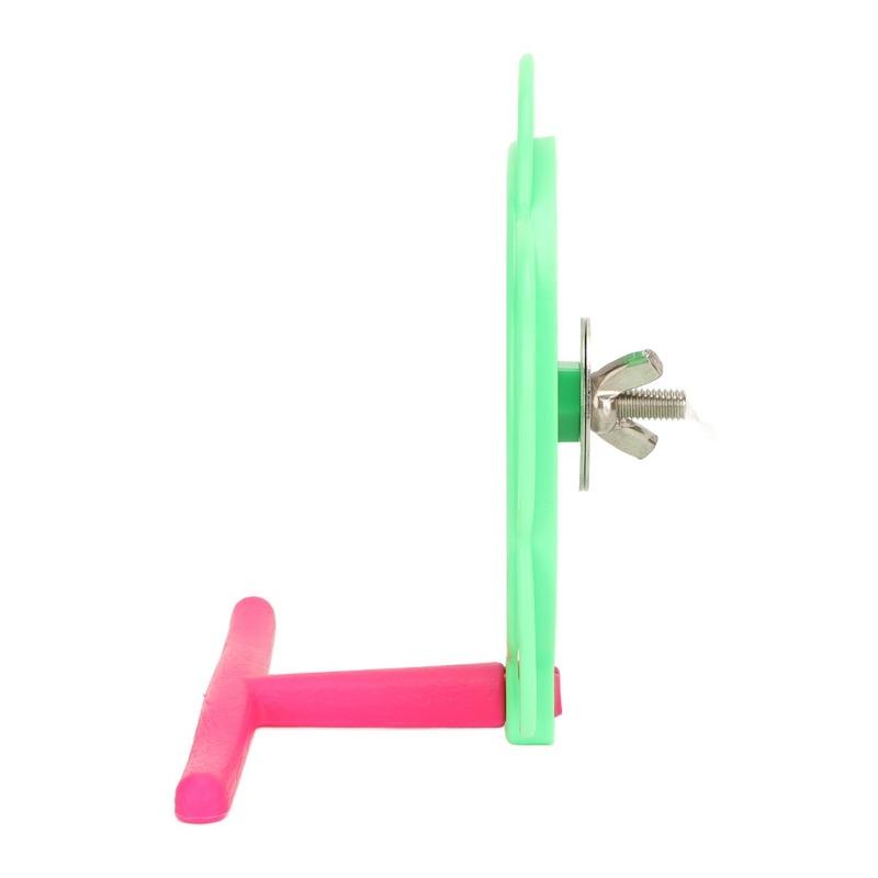 Flower Shape Bird Mirror Perch Plastic Material Colorful Design Bird Cage Mirror Standing Structure Acrylic Material