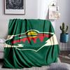 Minnesota-Wild Hockey Team Throws Blanket Flannel Blankets Plush for Couch Bed Gifts for Men Women Travel picnic blanket Christmas fan gifts