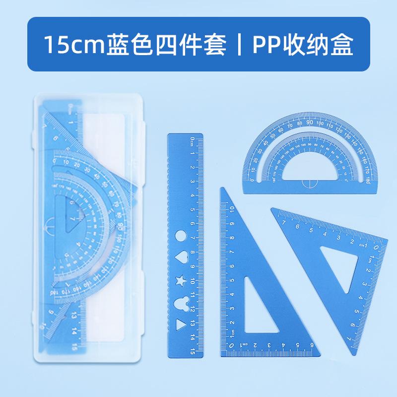 4 in 1 Aluminiumlegierung Lineal Schreibwarenset Aluminiumlegierung Multifunktionales Kombinationslineal Dreieckswinkelmesser zum Zeichnen