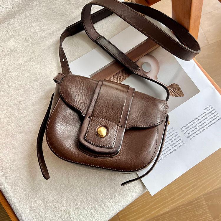 

Johnature Retro Versatile Saddle Bag High End Shoulder Crossbody Bags Handmade Genuine Leather Women s Bag кофейный