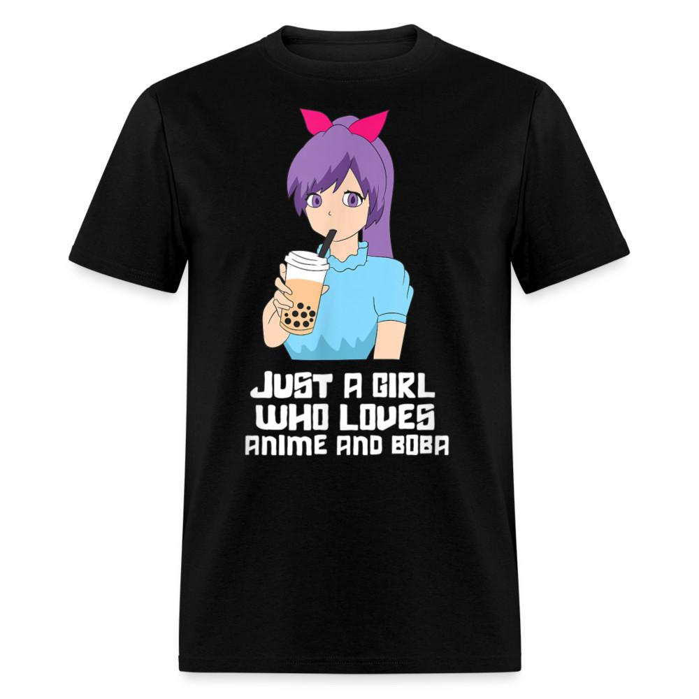 

Just a Girl Who Loves Anime and Boba shirt Cute Anime Girl True Fans T-Shirt 4XL