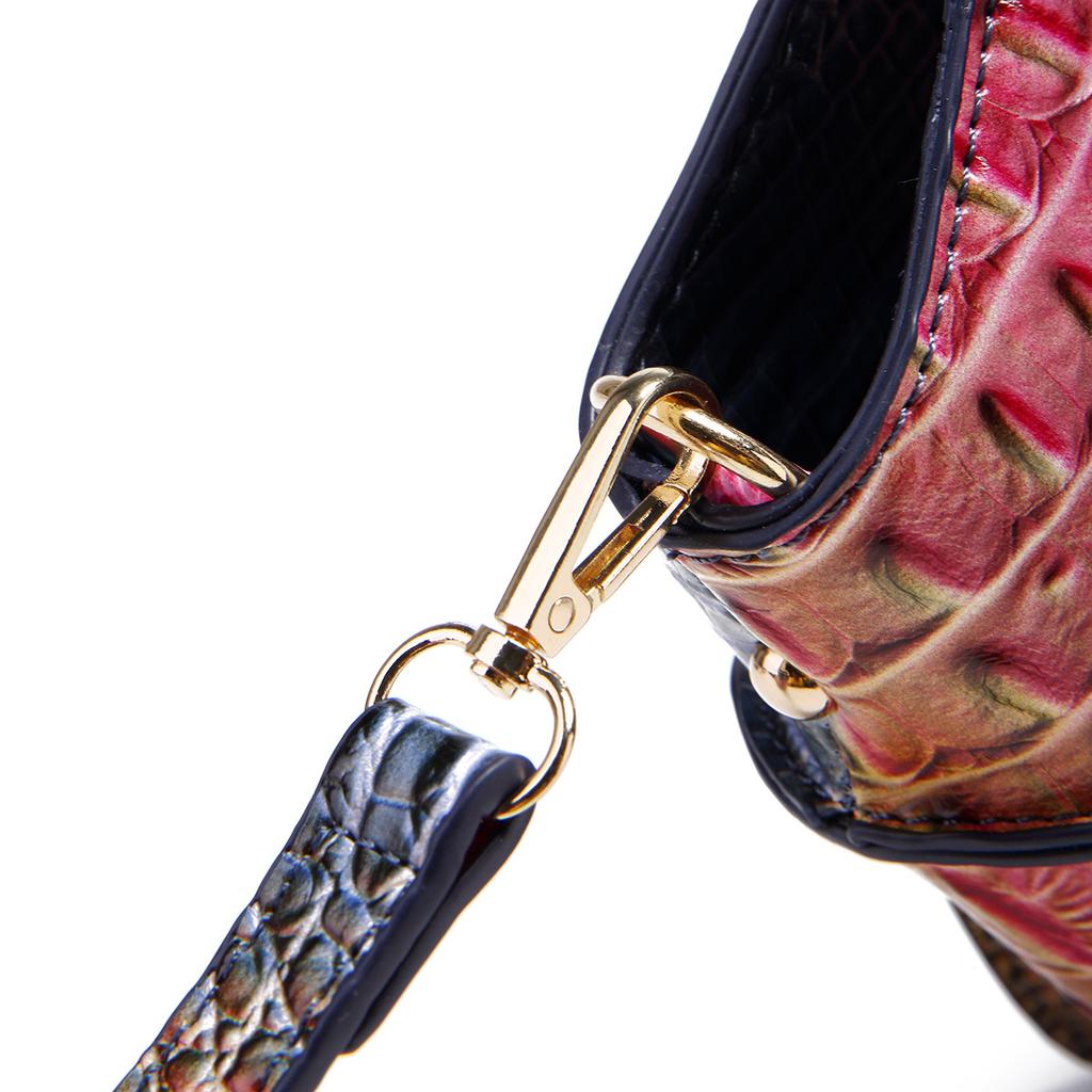 PU Leather Shoulder Bag Women Handbag Luxury Designer Gradient Color Retro Crossbody Shell Bag Handbag Wallet with Crocodile Pattern Tote Bag