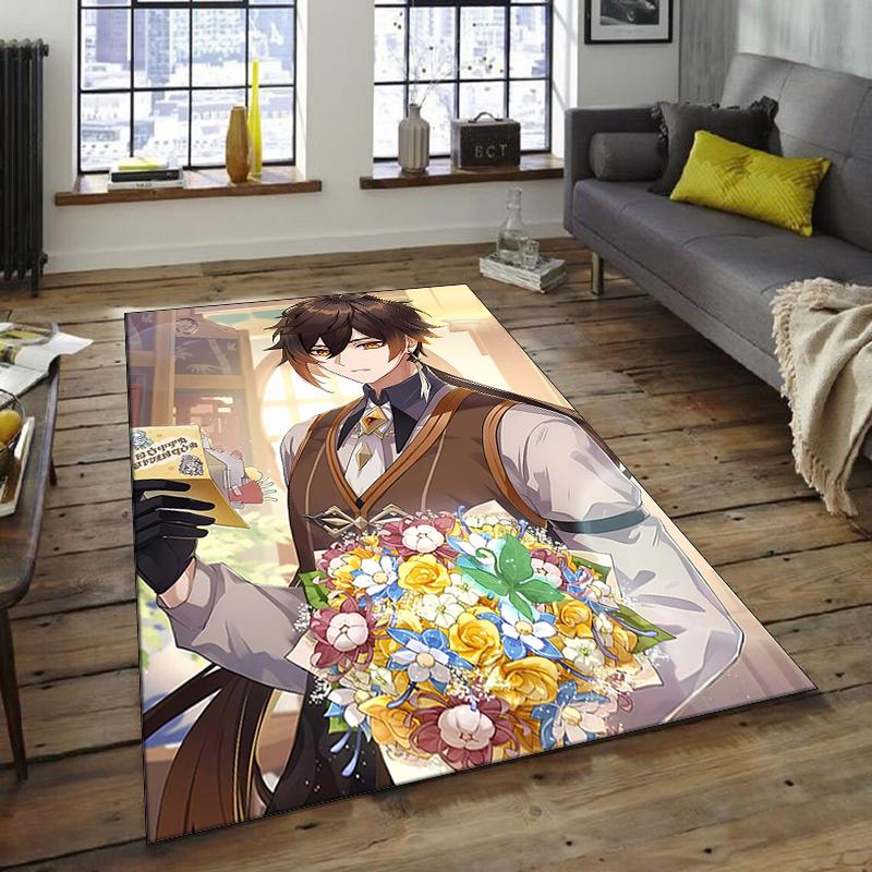 1pc Genshin Impact2 Design Area Rug - Non-Slip, Soft & Cozy Floor Mat for Living Room, Bedroom, Office - Indoor/Outdoor Decorative Carpet