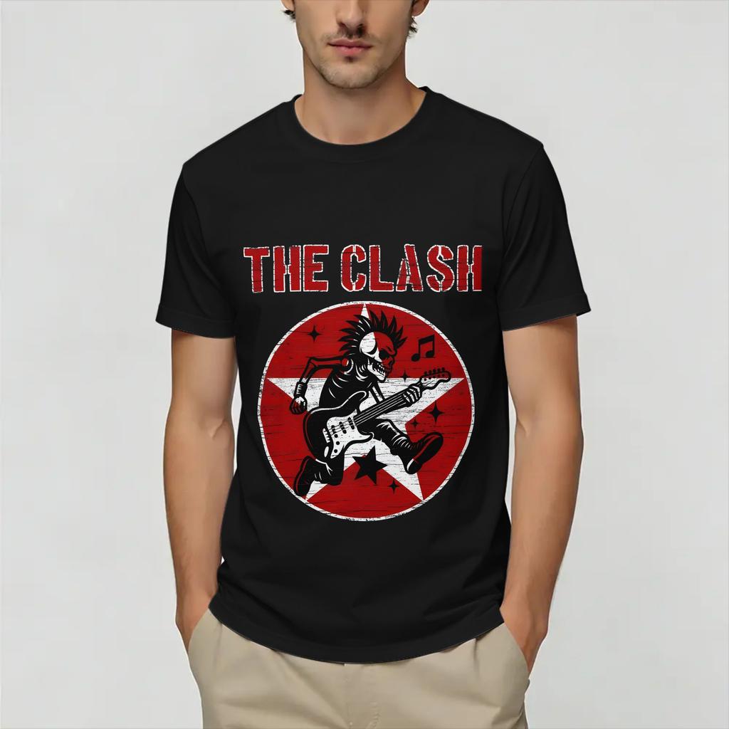 Unisexs Vintage The Clash T Shirts 100 Cotton Clothing Funny Short Sleeve Round Neck Tees Plus Size TShirt
