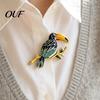 Lightweight Bird Pin Toucan Brooch for Women Men, Enamel Alloy Lapel Colorful Pin, Clothing Accessories Suits Dresses Coats Handbags Hats Clothes