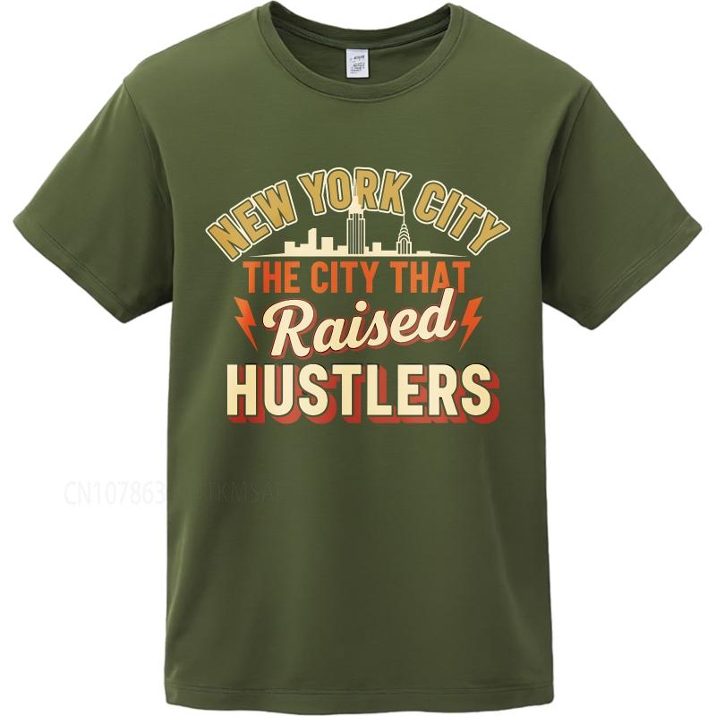 Daily Wear summer Unisex t shirt New York City The City That Raised Hustlers Short Sleeve Relaxed Fit Crew Neck Top tees