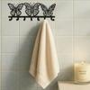 Modern Butterfly Wall Mount Key Holder 7 Hooks Space Saving Black Metal Key Organizer