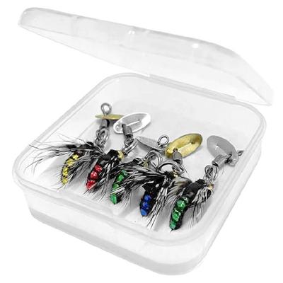 5pcs Mosche Insetti Lure da Pesca a Mosca Esca Paillettes Amo da Pesca Esca Esca