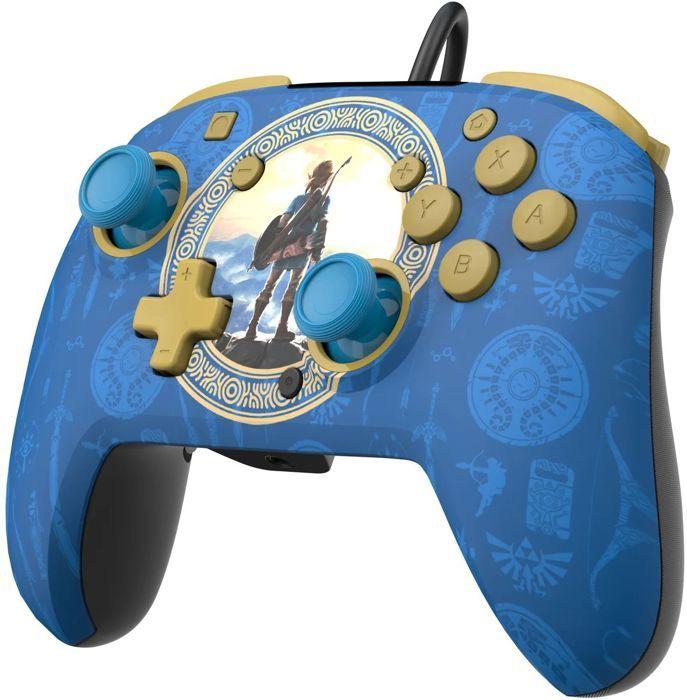 Manette de jeu - Nintendo - Zelda - Filaire - Série limitée - Bleu
