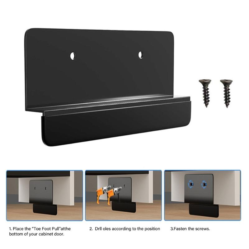 Innovative Foot Pull Handle Metal Trash Can Handle Bathroom Foot Pull Stylish Cabinet Accessory for Trash Drawers