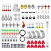 187pcs Fishing Accessories Kit Including Jig Hooks Sinker Weight Swivels Snaps Outdoor Fishing Accessories Set