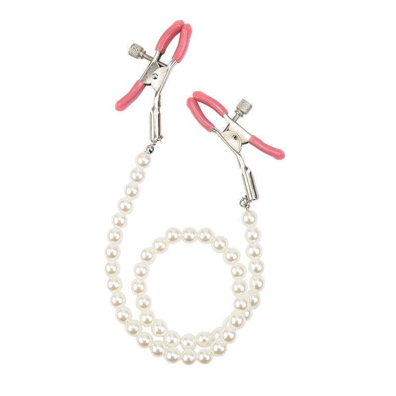 dailyAdjustable Nipple Clamps Metal Nipple Clamps Breast Bondage With Chain Pearl Woman Couple Game Play Female Sex Toy