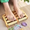 Foot Massage with a Wooden Foot Massager Featuring Rollers - Dual Control Design, Perfect for Home Use, an Ideal Choice for All Seasons