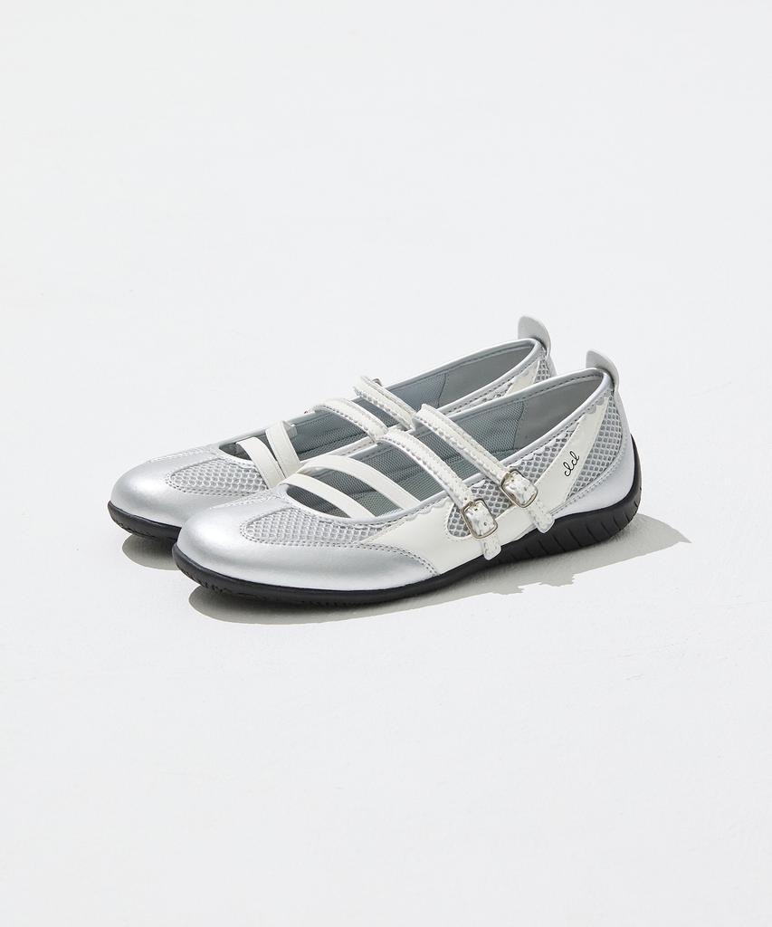 Clcl Nudge Strap Flat Shoes - Silver