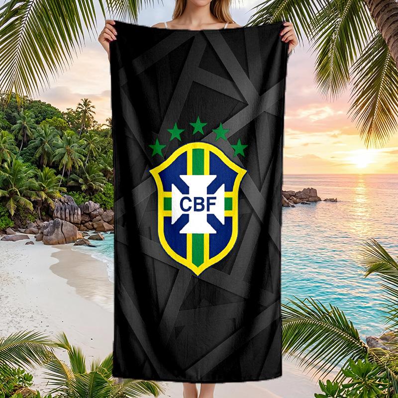 Brasilien Nationalmannschaft Strandtuch Weiches Mikrofaser Sommerhandtuch Schnelltrocknend Saugfähiges Handtuch für Strand Schwimmbad Reisen