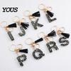 Lightweight Keychain Pendant, Sequins Star Letter A-Z Charm with Tassel, Gift Alphabet Initial Metal Keyring for Handbag Backpack Bag
