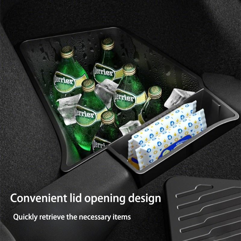 For Tesla Model Y YL Juniper Trunk Organizer Side Storage Box Boot Organizer Flocked TPE Mat Anti-dirty Car Travel Accessories