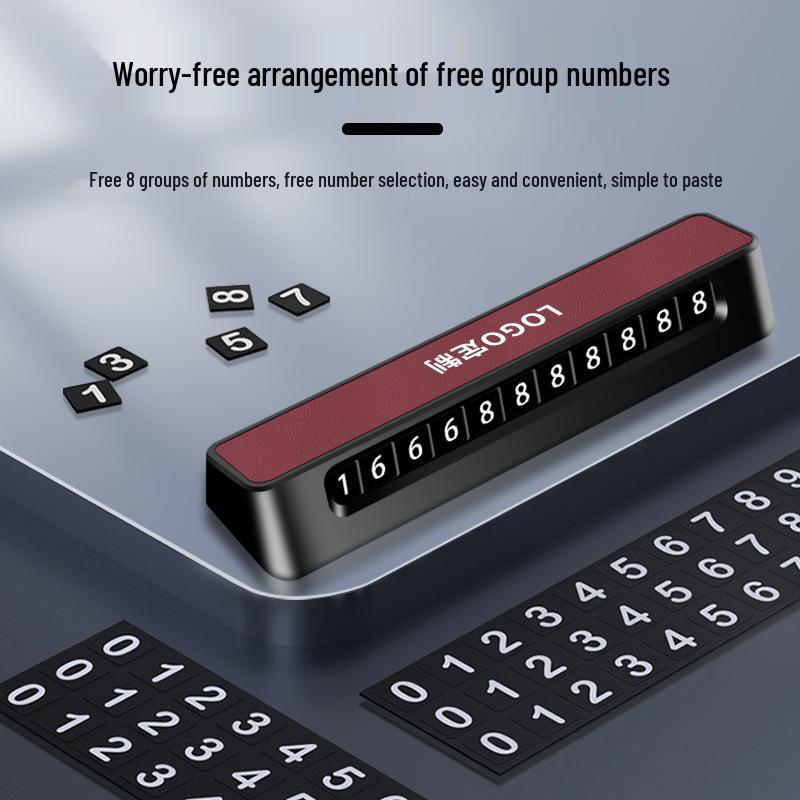 Luxury Sliding Car Parking Number Plate for Interior Decoration - Compatible with Volkswagen, BMW, and Toyota