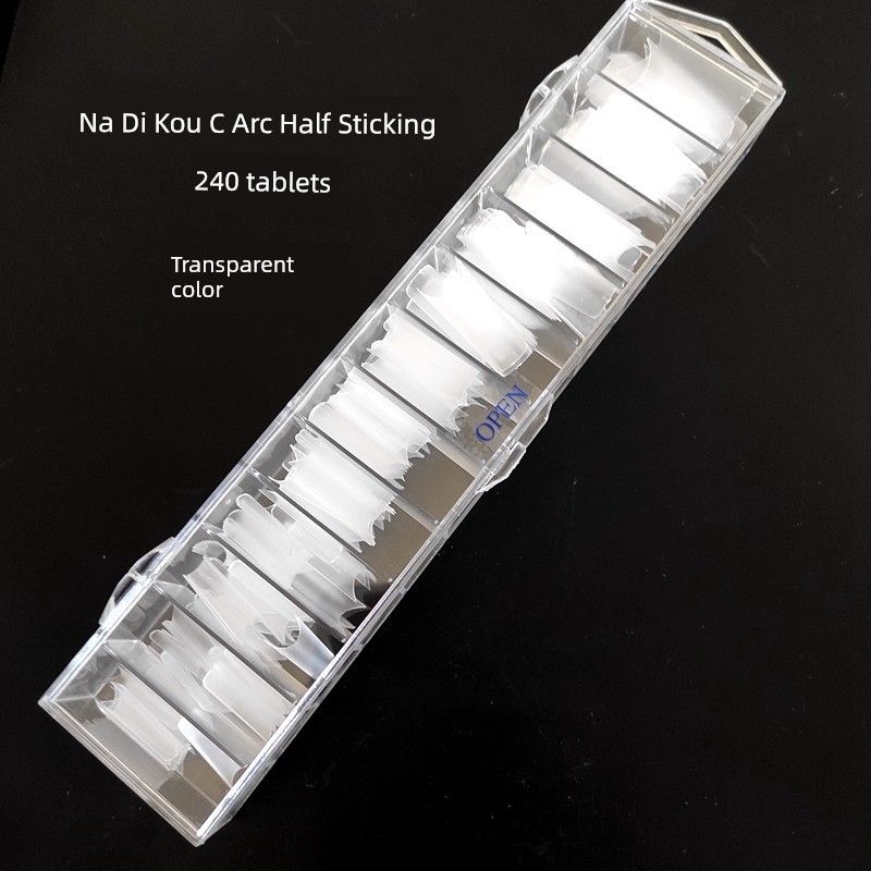 

NADECO Natural Color Semi-Nail Sticky Traceless NDK Nail Tip 240 transparent color ultra-thin frosted nail