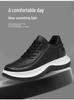 Men's 8cm Height Boosting Cowhide Sneakers - Trendy, Thick Sole, Casual & Sporty