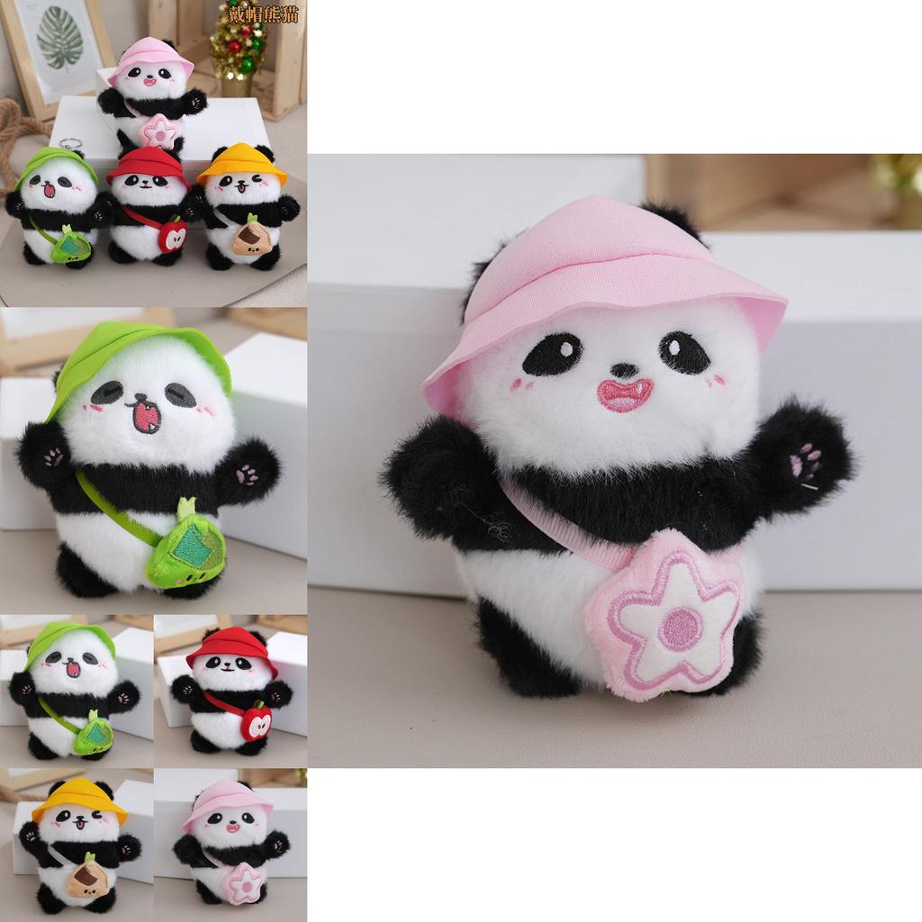 Delightful Mini Plush Panda Keychain Doll Cuddly Stuffed Animal Pendant