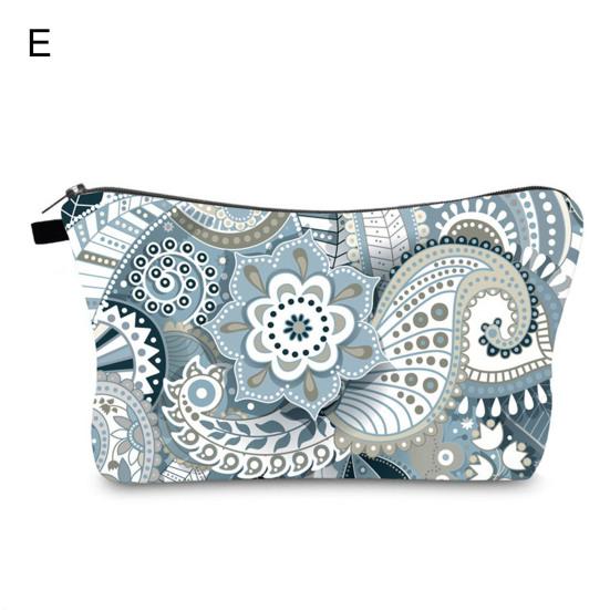 

Cosmetic Bag Vintage Print Large Capacity Portable Lightweight Exquisite Toiletry Clutch Bag for Vacation E