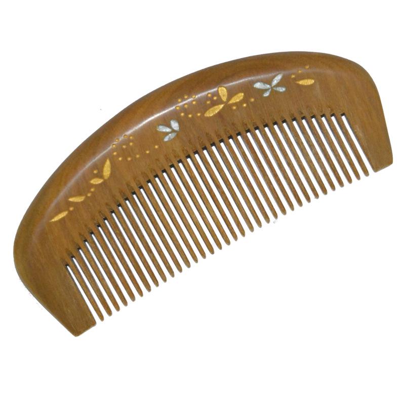Black Gold and Golden Silk Sandalwood Fine-Tooth Comb, 13cm, Unisex Hair Care Gift