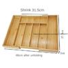 Bamboo Expandable Drawer Organizer for Utensils Holder, Adjustable Cutlery Tray, Wood Drawer Dividers Organizer for Silverware