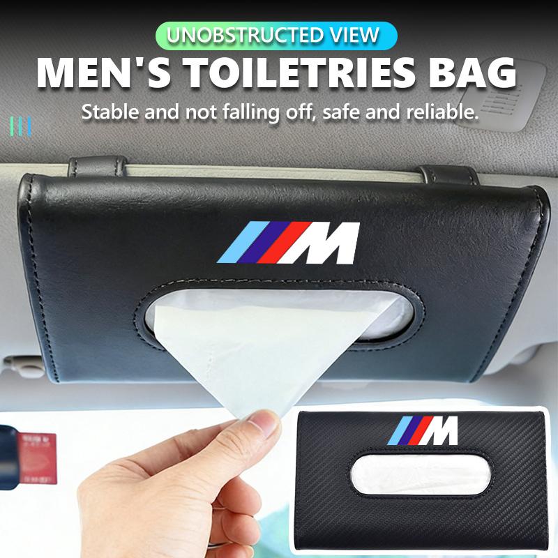 SHEJ3 Car Tissue Box Sun Visor Type Block Hanging Napkin Holder Paper Rack For BMW 1 3 5 7 Series M F01 F20 F10 F13 E52 E53 E60 E93