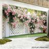 (2D Flat) 1pc Garden Roses On Fence Garage Door Banner, Easy To Install, Polyester Fiber, Suitable for Fence Yzb