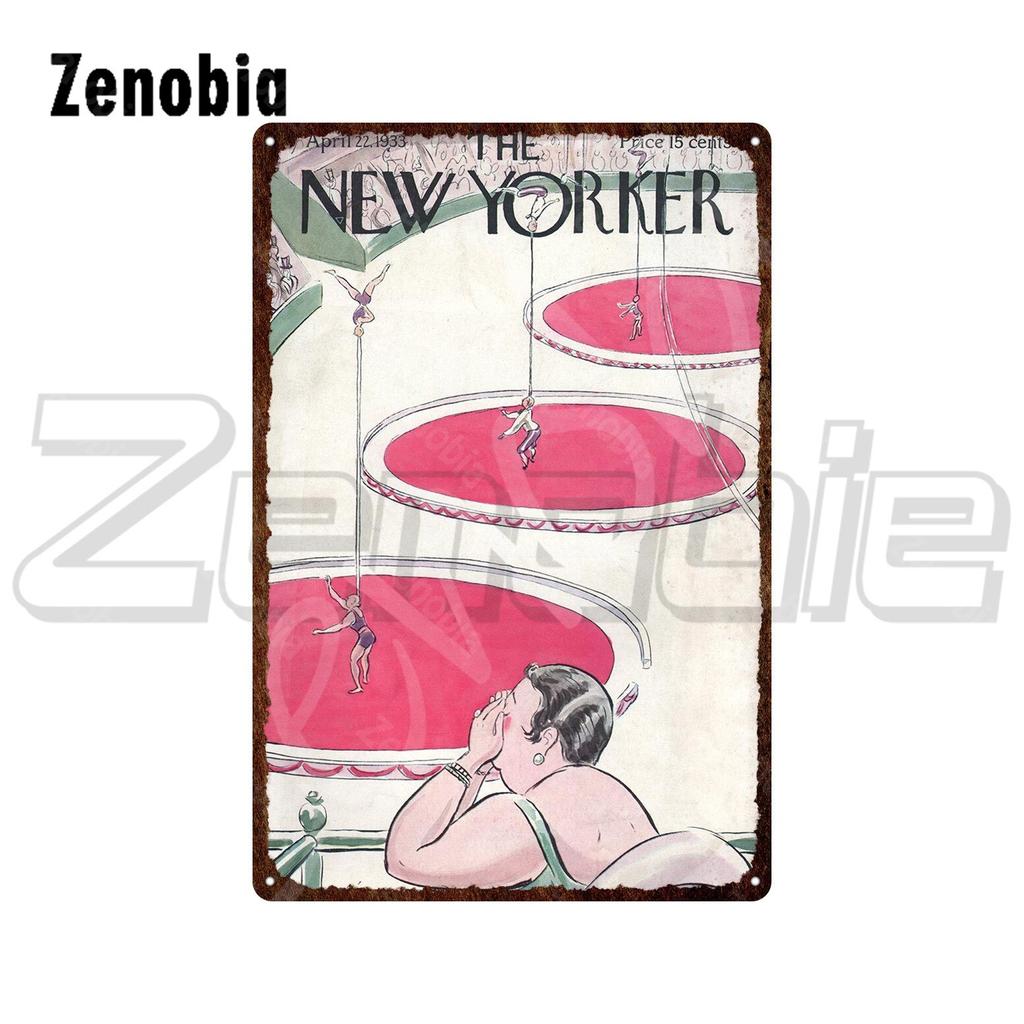 Vintage Travel Tin Sign  Surf Dive Ski  The New Yorker Metal Poster Plate  Decorative Iron Wall Art for Home Decor