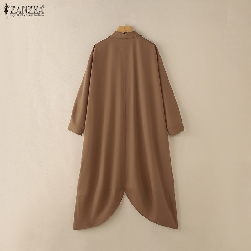 ZANZEA Lässige Damen-Overalls mit Umlegekragen und langen Ärmeln