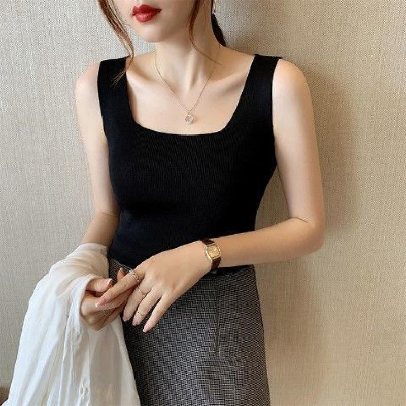 

Women s Summer Korean Style Ice Silk Cami - Trendy, Versatile Solid Color Shirt S (recommended for 40-46 kg)