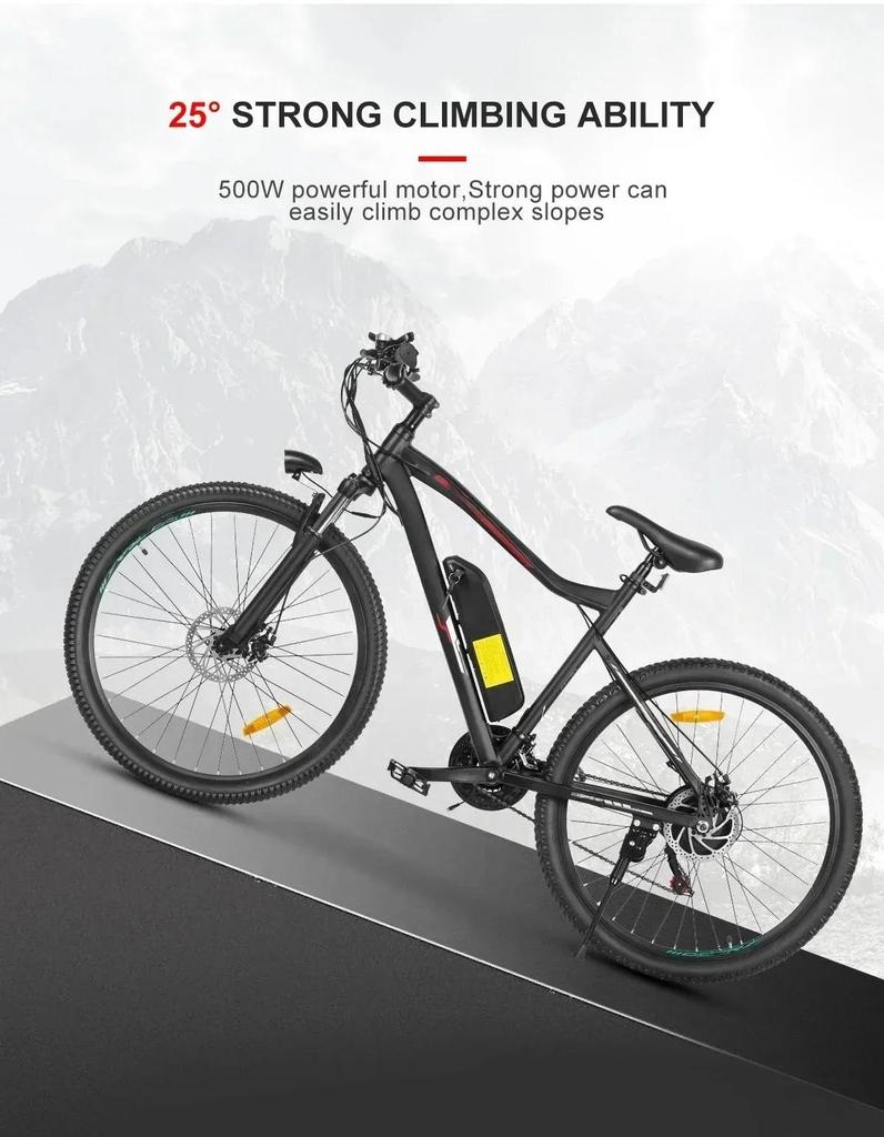SY26-II style Electric Bicycle 500W Motor 36V 13AH Lithium Battery City Electric Bike 26-inch Fat Tire Mountain Riding E-bike