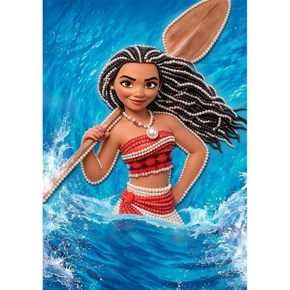 

Disney Pearl Painting Moana Handmade DIY Pearl Gemstone Painting Pictures Crafts Special Shape Home Wall Decoration 30x40