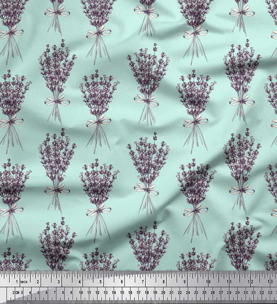 

Soimoi Purple Japan Crepe Satin Bouquet Floral Print Тканина на метр 42 дюйма 42 Inch Wide - Poly Crepe зелений