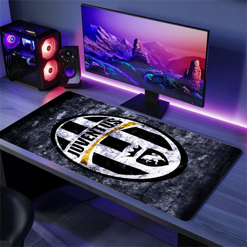 Tappetino Mouse Juventus FC, Tappetino da Scrivania XXL per Gaming, Mousepad Antiscivolo XXL per Laptop e Tablet, Tappetino da Gioco per Mini PC con Bordi Cuciti